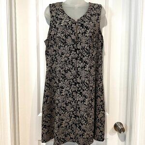 Vintage GAP Black & Tan Sleeveless Dress, Size L